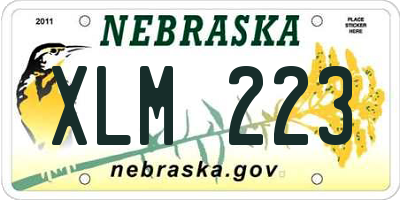 NE license plate XLM223