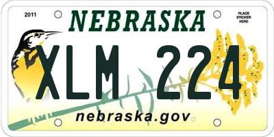 NE license plate XLM224