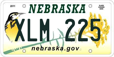 NE license plate XLM225