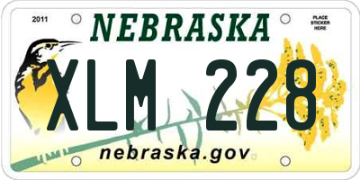 NE license plate XLM228