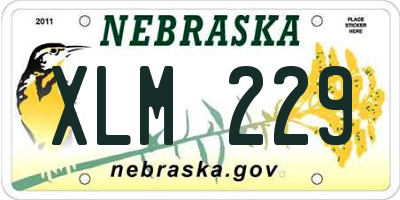 NE license plate XLM229