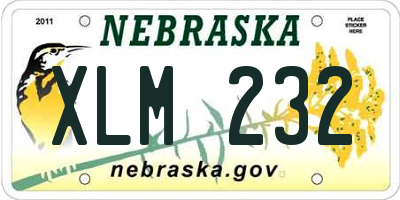 NE license plate XLM232