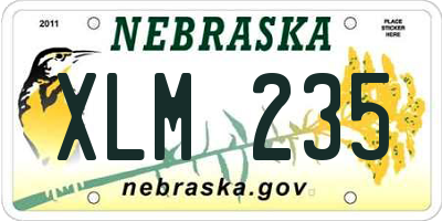 NE license plate XLM235