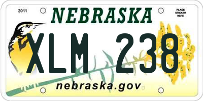 NE license plate XLM238