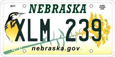 NE license plate XLM239