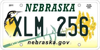 NE license plate XLM256