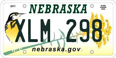 NE license plate XLM298