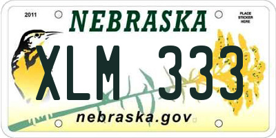 NE license plate XLM333