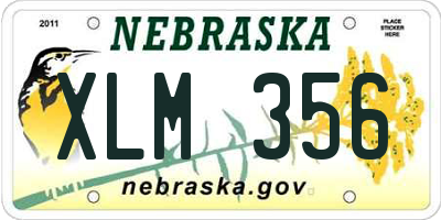 NE license plate XLM356