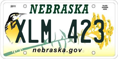 NE license plate XLM423