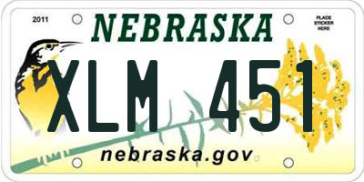 NE license plate XLM451