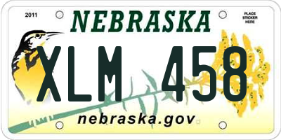 NE license plate XLM458