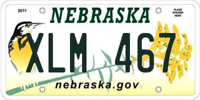 NE license plate XLM467