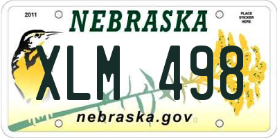 NE license plate XLM498