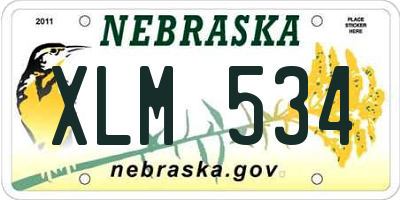 NE license plate XLM534