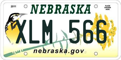 NE license plate XLM566