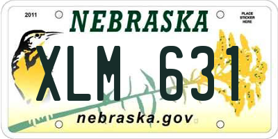 NE license plate XLM631