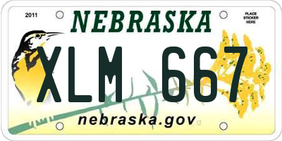 NE license plate XLM667
