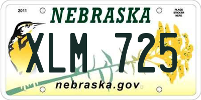 NE license plate XLM725