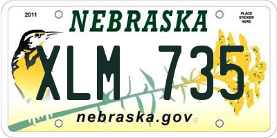 NE license plate XLM735