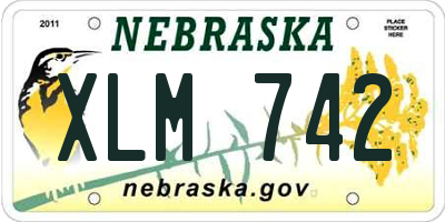 NE license plate XLM742
