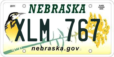 NE license plate XLM767