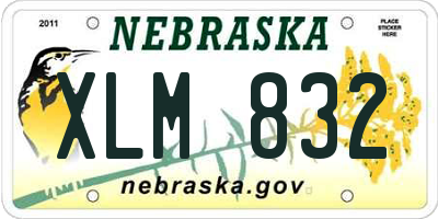 NE license plate XLM832