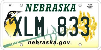 NE license plate XLM833