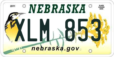 NE license plate XLM853