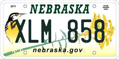 NE license plate XLM858