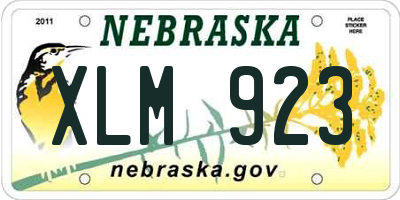 NE license plate XLM923