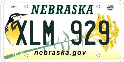 NE license plate XLM929