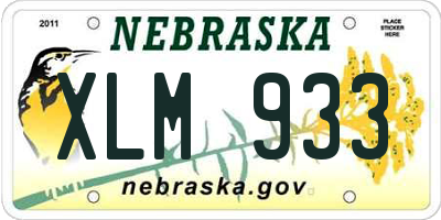 NE license plate XLM933