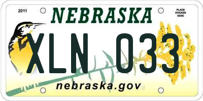 NE license plate XLN033