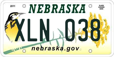 NE license plate XLN038