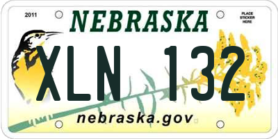 NE license plate XLN132