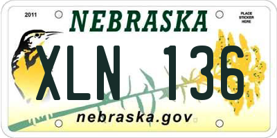 NE license plate XLN136