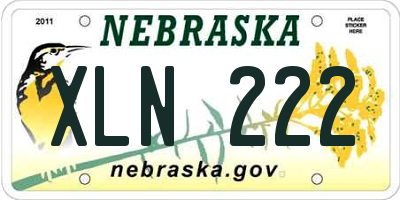 NE license plate XLN222