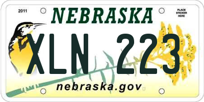 NE license plate XLN223