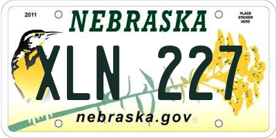 NE license plate XLN227