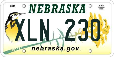 NE license plate XLN230