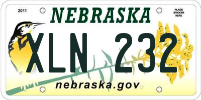 NE license plate XLN232