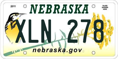 NE license plate XLN278