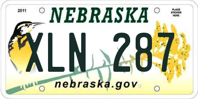NE license plate XLN287