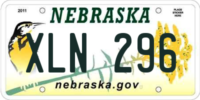 NE license plate XLN296
