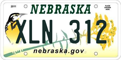 NE license plate XLN312