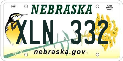NE license plate XLN332