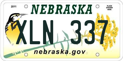 NE license plate XLN337
