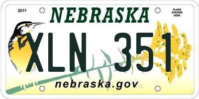 NE license plate XLN351
