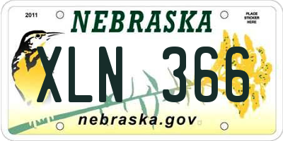 NE license plate XLN366